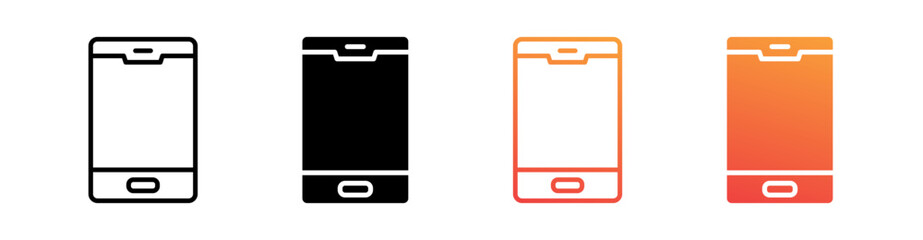 Phone Multi Style Icon Set Vector 
