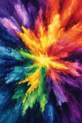 Colorful powder explosion