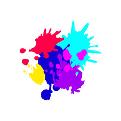drip paint splatters cartoon vector illustration
