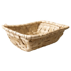 Obraz premium Handwoven Palm Leaf Basket Small Rectangular Woven Basket for Home Decor and Organization