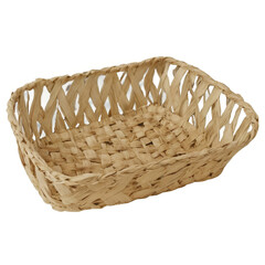 Obraz premium Handwoven Palm Leaf Basket Small, Square, Natural Woven Storage Container