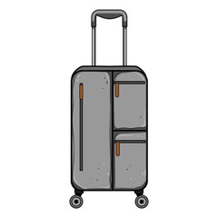 expandable soft shell suitcase cartoon vector illustration
