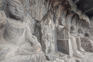 detail of the Longmen Grottoes historic relics, Luoyang, China