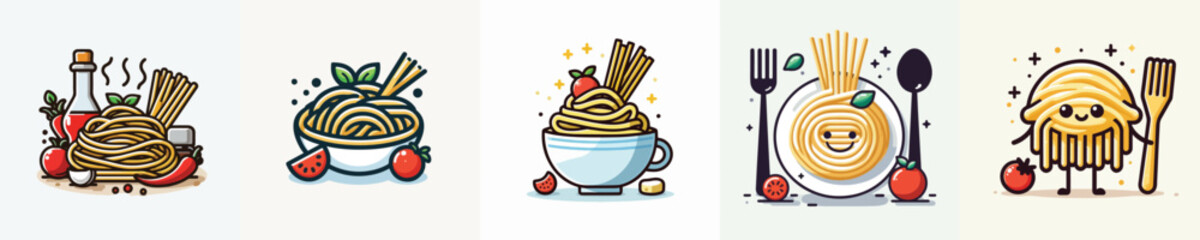 delicious spaghetti dish vector