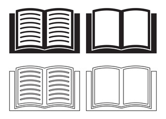 Book icon set, Book icon vector for web. Book icon vector solid and line style. 