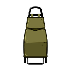 cabin trolley bag cartoon vector illustration