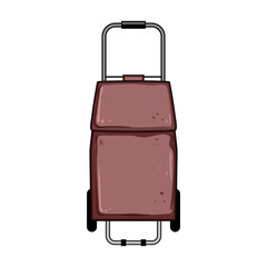 zipper trolley bag cartoon vector illustration