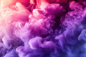 Fototapeta premium An abstract image showing swirling smoke with a blend of pink purple and blue color gradients