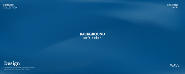Obraz premium Soft and clean dark blue ocean gradient abstract wave background. Luxurious pastel color combination, product advertisement, card, poster and website template.