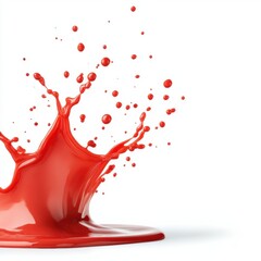 A vibrant splash of red liquid creating an eye-catching artistic effect.