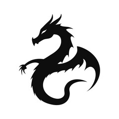 Dragon silhouette, Dragon head, dragon wings silhouette