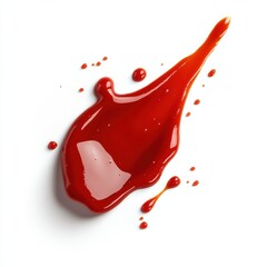 A vibrant splash of red sauce on a white background captivates attention instantly.