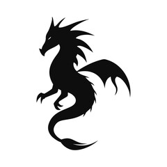 Fototapeta premium Dragon silhouette, Dragon head, dragon wings silhouette
