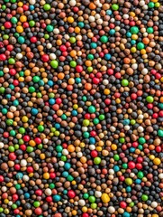 Colorful, textured, spherical candies