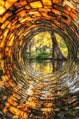 Colorful tunnel, looking out