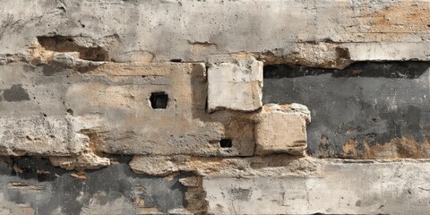 Close up texture of weathered and damaged concrete wall