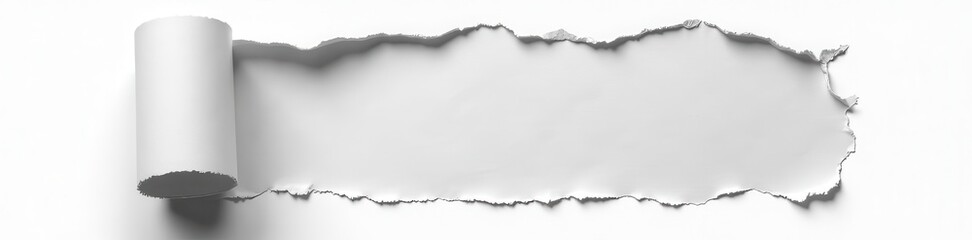 Torn white paper reveals hidden message; distressed edges, crumpled texture, hidden message, faded