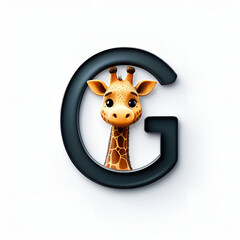 Giraffe and capital letter G.