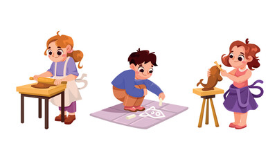 Creative children engage in exciting craft activities that boost their imagination and skills
