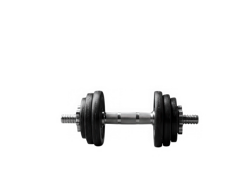 Dumbbell for strength training isolated on transparent background