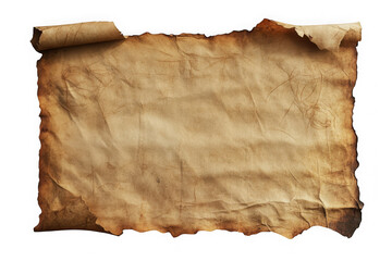 Fototapeta premium Aged parchment paper texture, vintage scroll design, antique document element vector illustration isolated on transparent background