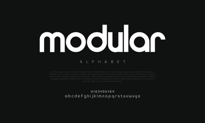 Obraz premium Clean rounded sans serif font with modern minimalism, perfect for tech, app design, and UI branding