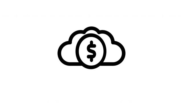cloud computing minimalist stroke animation
