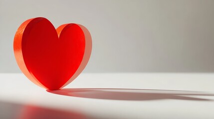 3d red heart love symbol creative display minimalist environment abstract concept of love