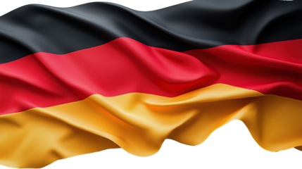 German flag waving isolated on transparent. PNG