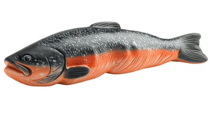 Fresh red and black fish for seafood and healthy food theme, isolated on transparent. PNG