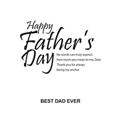 Happy Fathers Day typography banner. Father's day promotion calligraphy poster