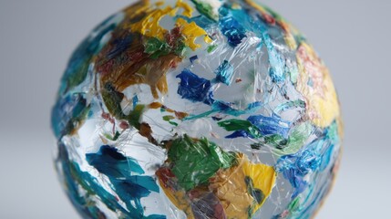 Futuristic School Globe Depicting Continents with Artistic Design