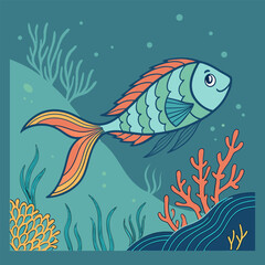 Fishes background design