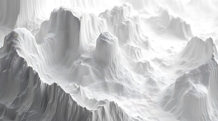 Abstract white mountain range topographic landscape digital art background texture illustration