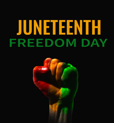Juneteenth Freedom Day. African heritage . June 19. Celebrate Black Freedom. 3d illustration