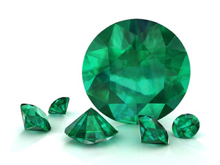 Shiny white emerald illustration (high resolution 3D image) 3D illustration