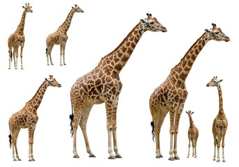 Obraz premium Wild animals of giraffe set 