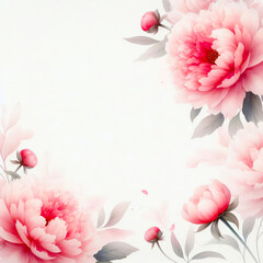 Gentle greeting card with pink peonies
