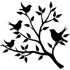 black and white tree