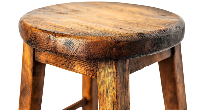 Simple retro style antique wooden chair on transparent. PNG