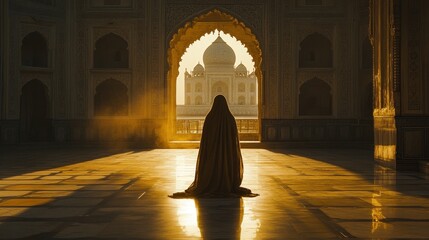 Golden Hour at the Taj Mahal: A Moment of Serenity