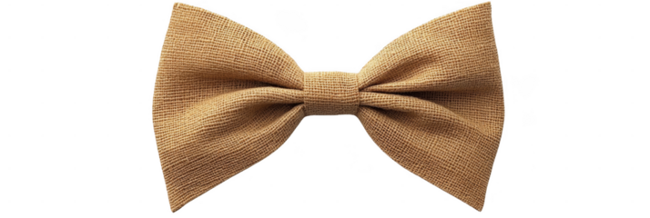 A stylish gold textured bow tie with a classic knot and elegant fabric detail.