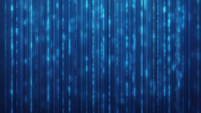 Blue glowing digital lines with futuristic abstract pattern design.