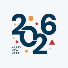 2026 New Year Number Design.