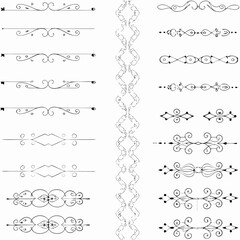 Elegant decorative dividers, Decorative lines, Ornate line separators, vintage flourish designs, whimsical borders, and charming embellishments for creative projects, invitations, and layouts.