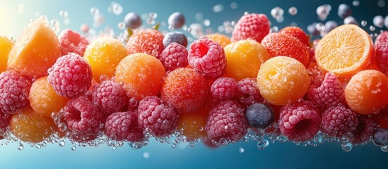 Frozen fruit medley in water