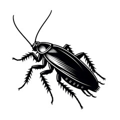‎Create a cockroach silhouette vector style with white background
