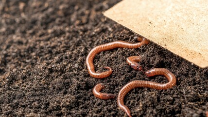 Eco-friendly composting with earthworms in gardening, showcasing sustainable practices and nature's recycling.