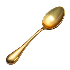 Photo of Golden spoon isolated on transparent background