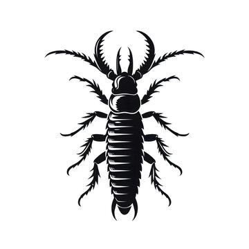 black earwig insect isolated on white clip art preview